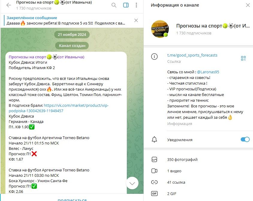 Прогнозы на спорт от Иваныча Прогнозы на спорт от Иваныча